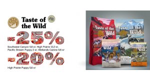Фото - Taste of the Wild: СКИДКА до 30% на сухие корма для собак