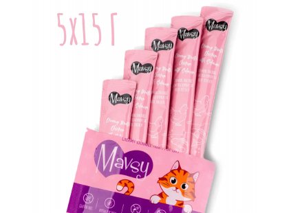 Фото 3 -  лакомства Mavsy Creamy Treats лакомство в виде крема для кошек КУРИЦА И ЛОСОСЬ