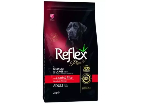 Фото - сухой корм Reflex Plus (Рефлекс Плюс) Adult Medium & Large Lamb & Rice корм для собак средних и крупных пород, с ягненком и рисом