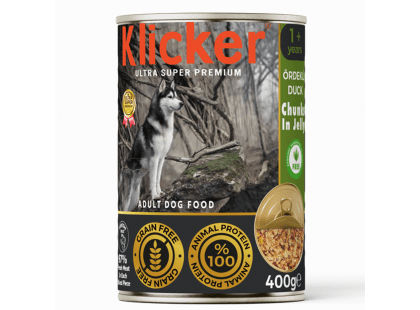 Фото - Klicker Dog Duck Jelly влажный корм для собак, кусочки в желе УТКА влажный корм (консервы) Klicker Dog Duck Jelly влажный корм для собак, кусочки в желе УТКА