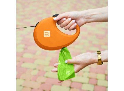 Фото 8 -  рулетки WAUDOG R-leash поводок рулетка с контейнером для пакетов, светоотражающая лента, оранжевый