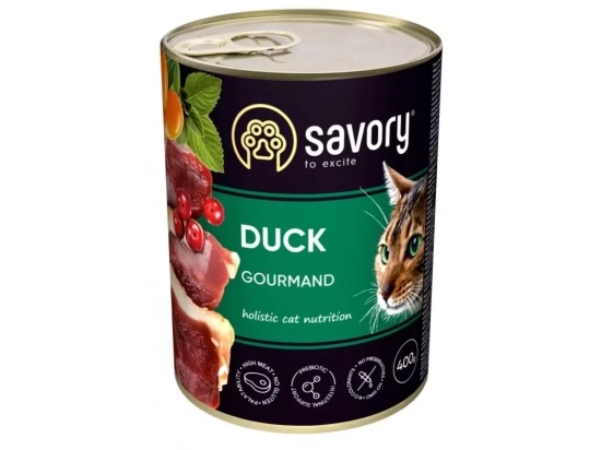 Фото - вологий корм (консерви) Savory (Сейворі) GOURMAND DUCK вологий корм для для вибагливих котів (качка)