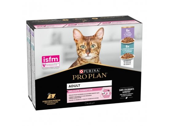 Фото - влажный корм (консервы) Purina Pro Plan (Пурина Про План) Adult Delicate Digestion Fish&Turkey консерва для кошек c чувствительным пищеварением РЫБА и ИНДЕЙКА