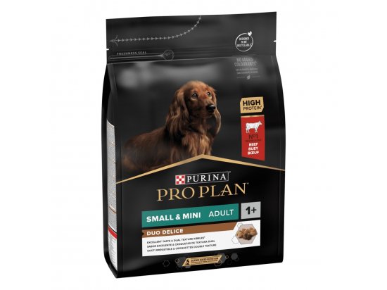 Фото - сухий корм Purina Pro Plan (Пуріна Про План) Adult Small and Mini Duo Delice Beef сухий корм для дорослих собак дрібних порід ЯЛОВИЧИНА