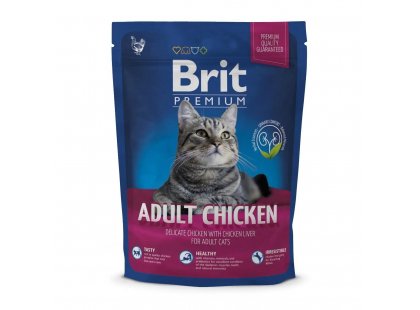 Фото - сухий корм Brit Premium Cat Adult Chicken & Chicken Liver сухий корм для кішок КУРКА та КУРЯЧА ПЕЧІНКА