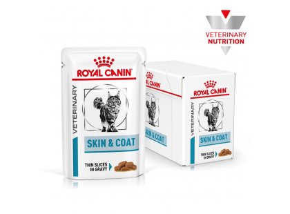 Фото - ветеринарные корма Royal Canin SKIN & COAT лечебные консервы для кошек для поддержания здоровья кожи и шерсти