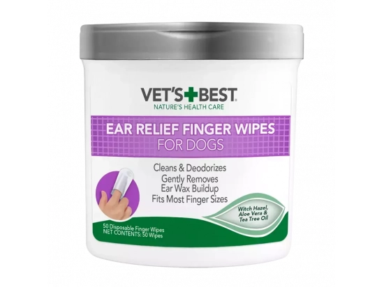 Фото - повседневная косметика Vets Best (Ветс Бест) EAR RELIEF FINGER WIPES салфетки для ухода за ушами для собак