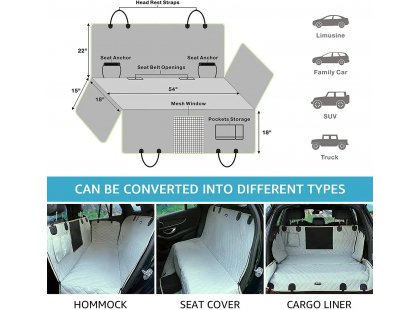 Фото 5 -  аксессуары в авто Senful Lassie Dog чехол для автомобильного сидения с сетчатым визуальным окном, оливковый