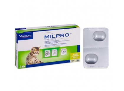 Фото 2 -  от глистов Virbac MILPRO (МИЛЬПРО) антигельминтные таблетки для кошек