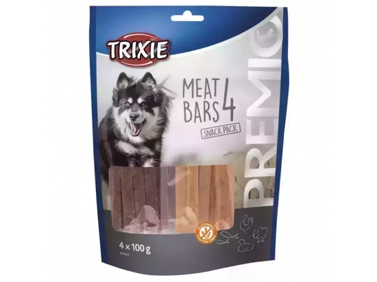 Фото - ласощі Trixie 4 MEAT BARS ласощі для собак (курка/качка/ягня/лосось), 400 г (31853)