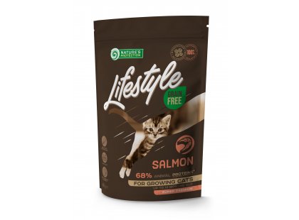 Фото 2 -  сухий корм Natures Protection Lifestyle GRAIN FREE SALMON KITTEN беззерновий корм для кошенят ЛОСОСЬ