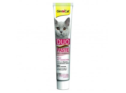Фото 2 -  для выведения шерсти Gimcat ANTI-HAIRBALL DUO PASTE паста для выведения шерсти со вкусом курицы