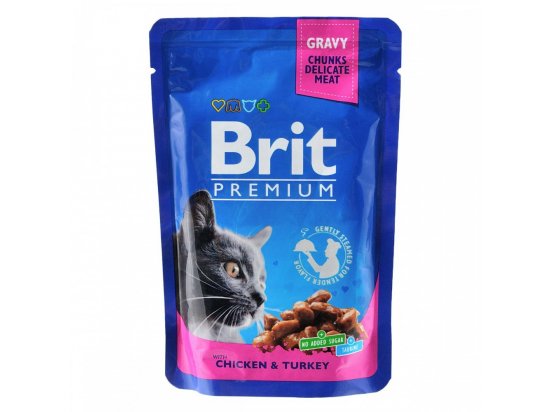 Фото - влажный корм (консервы) Brit Premium Cat Chicken & Turkey консервы для кошек КУРИЦА и ИНДЕЙКА