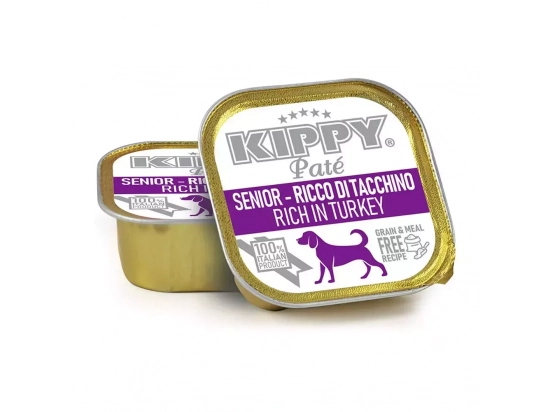 Фото - вологий корм (консерви) Kippy (Кіпі) PATE TURKEY SENIOR консерви для літніх собак (ІНДИЧКА), паштет