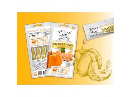 Фото 2 -  ласощі Natural Kitty Creamy Treats Chicken & Pumpkin крем-снеки для котів КУРКА І ГАРБУЗ