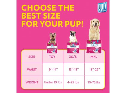 Фото 4 -  памперсы и трусики OUT! PetCare Comfort-Dri Disposable Diapers одноразовые подгузники для сук