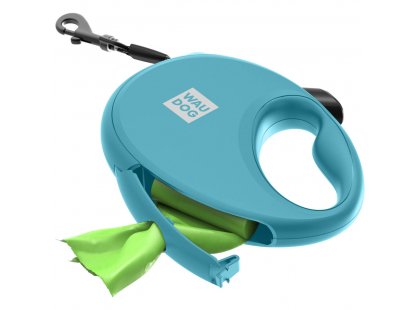 Фото 3 -  рулетки WAUDOG R-leash поводок рулетка с контейнером для пакетов, светоотражающая лента, голубой