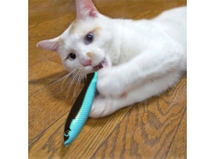 Фото 3 -  іграшки CattyMan Fish Blue жувальна іграшка для котів із котячою м'ятою (мататабі) ГОЛУБАЯ РЫБКА