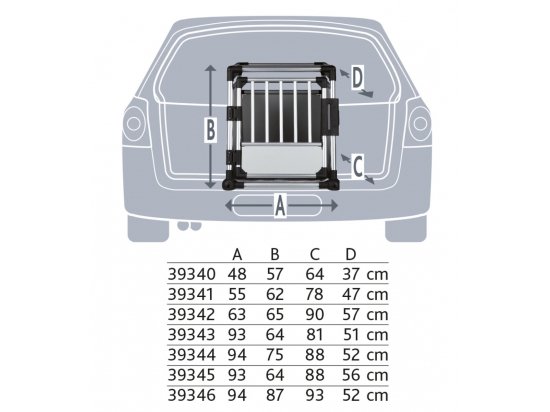 Фото 3 -  аксесуари в авто Trixie TRANSPORT BOX DOUBLE подвійна клітина-переноска (алюміній)
