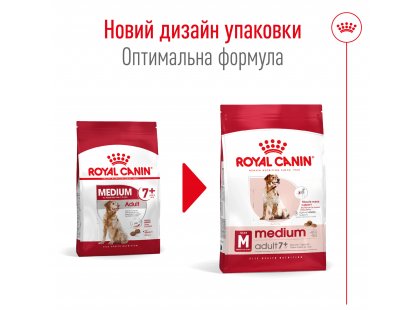 Фото 6 -  сухий корм Royal Canin MEDIUM ADULT 7+ (СОБАКИ СЕРЕДНІХ ПОРІД ЕДАЛТ 7+) корм для собак від 7 років