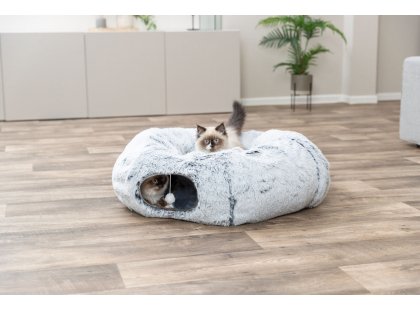 Фото 7 -  іграшки Trixie Harvey ігровий тунель для котів плюшевий, сірий (42983)