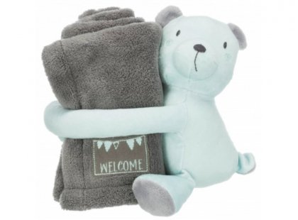 Фото - лежаки, матрасы, коврики и домики Trixie Junior Cuddly Set Набор для щенка коврик + игрушка, серый/мята