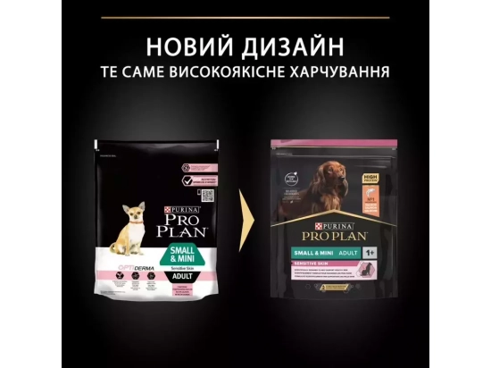 Фото - сухий корм Purina Pro Plan (Пуріна Про План) Adult Small & Mini Sensitive Skin Salmon корм для собак дрібних порід з чутливою шкірою ЛОСОСЬ