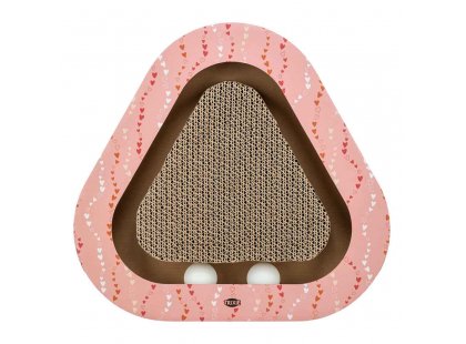 Фото - Trixie Кігтеточка трикутна з картону до дня Св. Валентина з м'ячиками, рожевий дряпалки, з будиночками Trixie Кігтеточка трикутна з картону до дня Св. Валентина з м'ячиками, рожевий