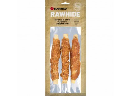 Фото 2 -  лакомства Flamingo Лакомство для собак ЖЕВАТЕЛЬНЫЕ СТИКИ ОБВЕРНУТЫЕ МЯСОМ КУРИЦЫ