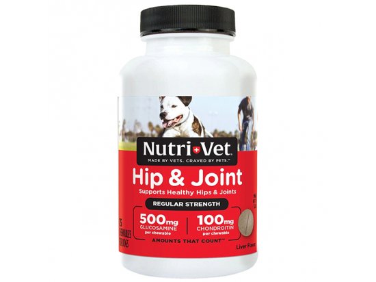 Фото - хондропротекторы Nutri-Vet (Нутри Вет) Hip & Joint 1 (Regular) СВЯЗКИ И СУСТАВЫ (РЕГУЛЯР) 1 уровень глюкозамин, хондроитин, МСМ для собак