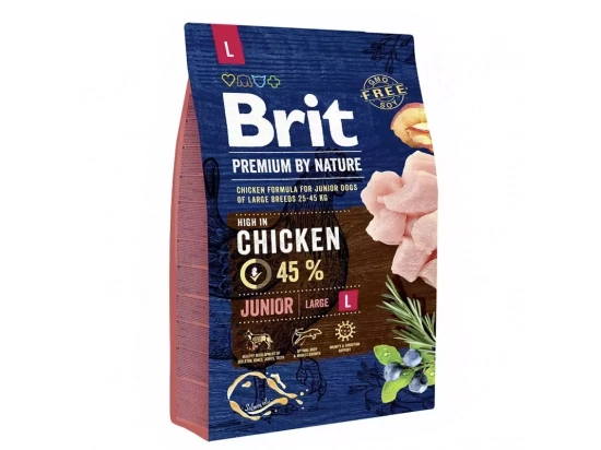 Фото 4 -  сухий корм Brit Premium Dog Junior Large L Chicken сухий корм для цуценят та молодих собак великих порід КУРКА