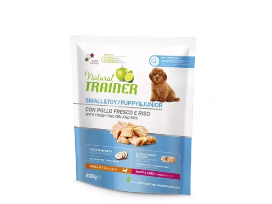 Фото - сухий корм Trainer Natural Puppy&Junior Mini - корм для цуценят дрібних порід з куркою та індичкою