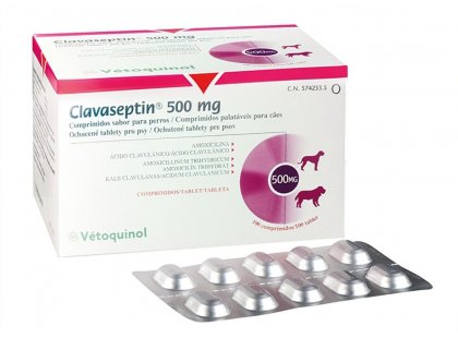 Фото 3 -  антибіотики Vetoquinol (Ветогінол) Clavaseptin (Клавасептин) таблетки для лікування захворювань шкіри у кішок та собак