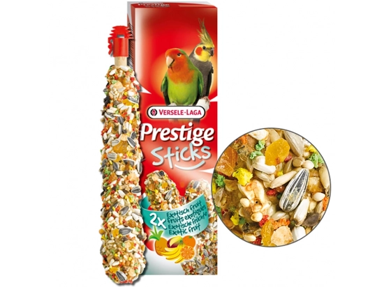 Фото - лакомства для птиц Versele-Laga (Верселе-Лага) Prestige STICKS BIG PARAKEETS EXOTIC FRUIT лакомство для средних попугаев, ЭКЗОТИЧЕСКИЕ ФРУКТЫ 140 г (2 шт.)