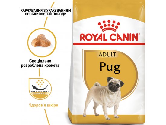 Фото - сухий корм Royal Canin PUG ADULT (МОПС ЕДАЛТ) корм для собак від 10 місяців