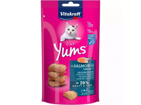 Фото - Vitakraft (Вітакрафт) Cat Yums Salmon & Omega 3 ласощі для котів ЛОСОСЬ та ОМЕГА 3 ласощі Vitakraft (Вітакрафт) Cat Yums Salmon & Omega 3 ласощі для котів ЛОСОСЬ та ОМЕГА 3