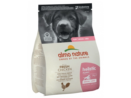 Фото - сухий корм Almo Nature Holistic MEDIUM-LARGE PUPPY WITH FRESH CHICKEN сухий корм для цуценят середніх та великих порід КУРКА