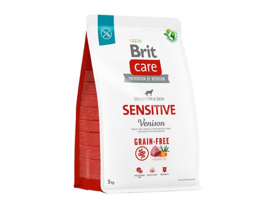 Фото - сухий корм Brit Care Dog Grain Free Sensitive Venison беззерновий сухий корм для собак із чутливим травленням і шкірою ОЛЕНИНА