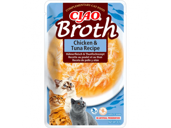 Фото - влажный корм (консервы) Inaba Cat Ciao Broth Chicken with Tuna влажный корм для кошек бульон КУРИЦА с ТУНЦОМ