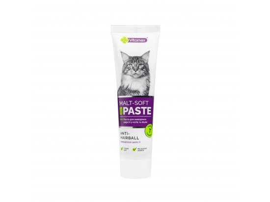 Фото - для выведения шерсти Vitomax Malt-Soft Paste Anti-Hairball Эко-паста для выведения шерсти у кошек