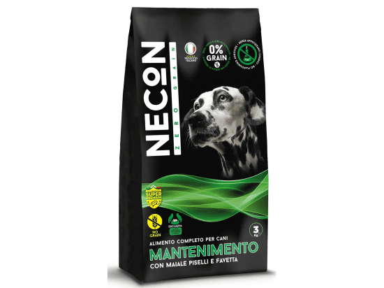 Фото - сухой корм Necon Zero Grain Dog Maintenance with Pork, Pea and Horse Bean сухой беззерновой корм для собак всех пород СВИНИНА