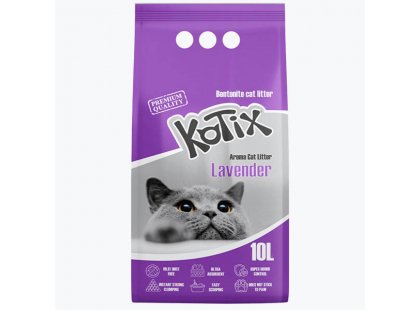 Фото 2 -  наповнювачі Kotix Lavender  бентонітовий наповнювач для котячого туалету ЛАВАНДА, фіолетові гранули