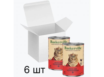 Фото 2 -  влажный корм (консервы) Baskerville (Баскервиль) КУРИЦА-СЕРДЦЕ - консервы для кошек