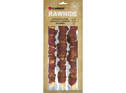 Фото 4 -  ласощі Flamingo Ласощі для собак ЖУВАЛЬНІ СТІКИ ОБГОРНУТІ М'ЯСОМ КРОЛИКА