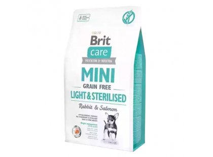 Фото 2 -  сухий корм Brit Care Dog Grain Free Mini Light & Sterilised Rabbit & Salmon беззерновий сухий корм для стерилізованих собак міні порід КРОЛИК та ЛОСОСЬ