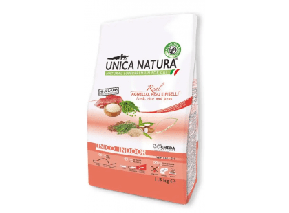 Фото - сухий корм Gheda Unica Natura Unico Indoor Lamb, Rice and Peas сухий корм для котів, які живуть у приміщенні ЯГНЯ, РИС та ГОРОХ