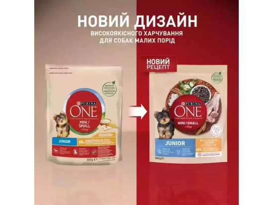 Фото - сухой корм Purina One (Пурина Ван) Mini/Small Junior корм для щенков малых пород КУРИЦА