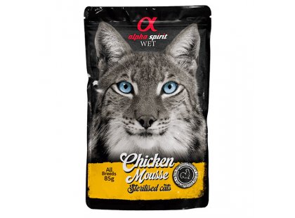 Фото - Alpha Spirit Chicken Mousse Sterilised беззерновой влажный корм для стерилизованных кошек КУРИЦА влажный корм (консервы) Alpha Spirit Chicken Mousse Sterilised беззерновой влажный корм для стерилизованных кошек КУРИЦА