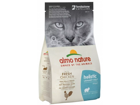 Фото - сухой корм Almo Nature Holistic URINARY HELP ADULT CAT WITH FRESH CHICKEN сухой корм для взрослых кошек для профилактики мочекаменной болезни КУРИЦА