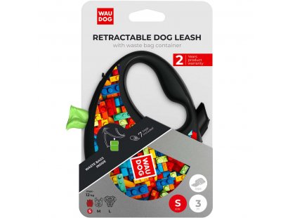 Фото 4 -  рулетки WAUDOG R-leash поводок рулетка с контейнером для пакетов, светоотражающая лента, БЛОКИ